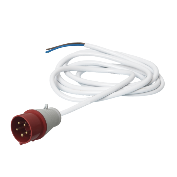 ⁦כבל חשמל תעשייתי 3X16A עגול  3X2.50 mm² באורך 1.8 מטר לבן⁩ – תמונה ⁦5⁩